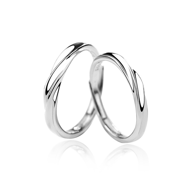 s925 sterling silver Mobius ring couple ring