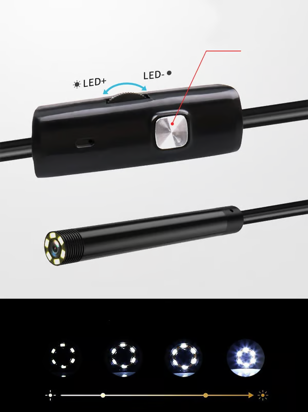 🔎 Plug-and-play endoscope camera – Compatible with Android, USB, and TC