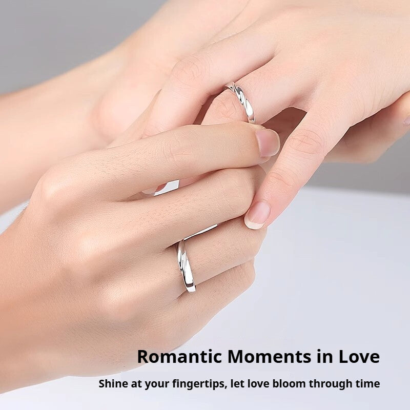 s925 sterling silver Mobius ring couple ring