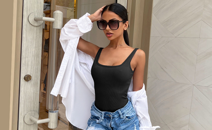 Women's U-Neck Sleeveless Tank Bodysuit