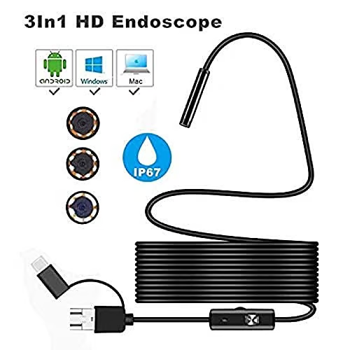 🔎 Plug-and-play endoscope camera – Compatible with Android, USB, and TC