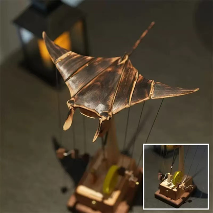 Artisan Wooden Manta Ray Automata