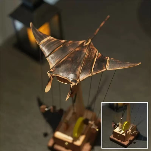 Artisan Wooden Manta Ray Automata