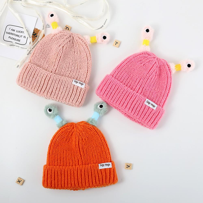 🔥Winter Parent-Child Cute Glowing Little Monster Knit Hat
