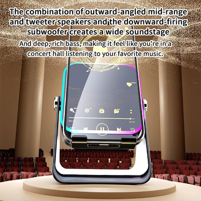 🎶📱 5-in-1 Wireless Induction Bluetooth Speaker with Adjustable Phone Stand