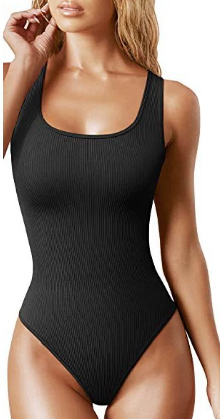 Women's U-Neck Sleeveless Tank Bodysuit