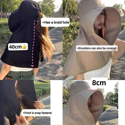 Full Face Sun Protection Large Brim Shawl Sun Hat