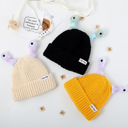 🔥Winter Parent-Child Cute Glowing Little Monster Knit Hat
