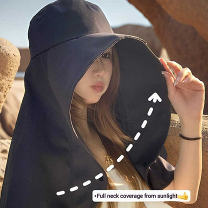 Full Face Sun Protection Large Brim Shawl Sun Hat