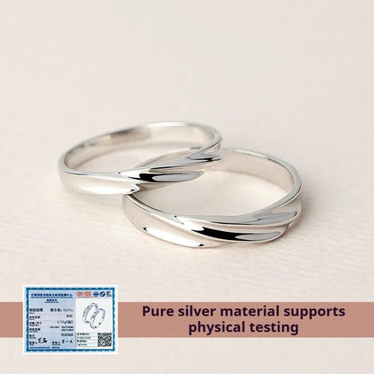 s925 sterling silver Mobius ring couple ring