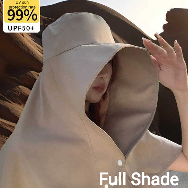 Full Face Sun Protection Large Brim Shawl Sun Hat