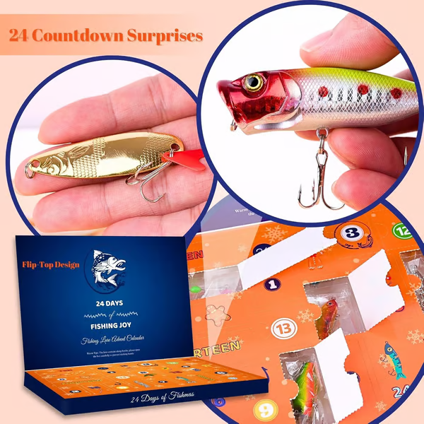 🏆2025 Christmas Hot Sale⚡ 2025 Fishing Advent Calendar - 24 Days of Fishing Lures & Gifts
