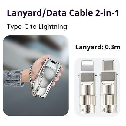 Mobile phone lanyard data cable