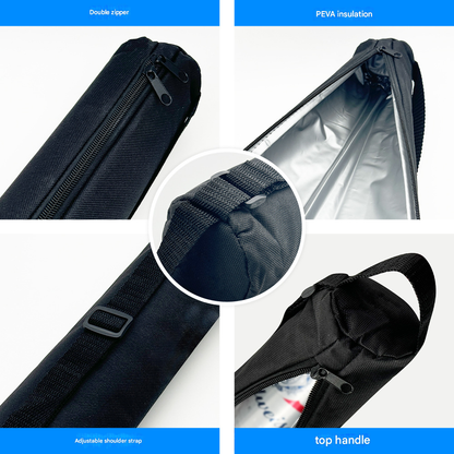 Outdoor 7-Can Coke Beer Insulated Picnic Bag, Golf Long Cooler Bag, and Wine Bag