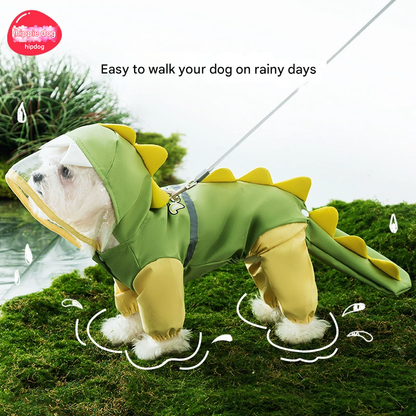 3D dinosaur tail pet raincoat