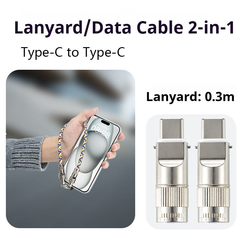 Mobile phone lanyard data cable