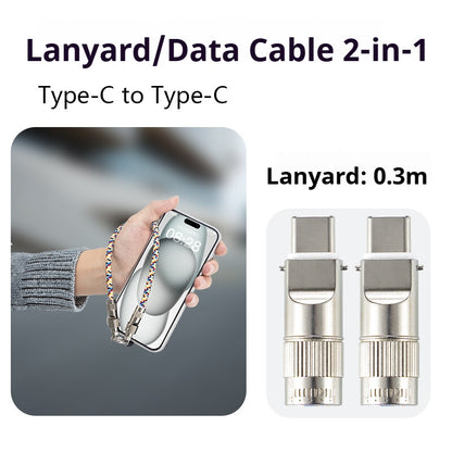 Mobile phone lanyard data cable