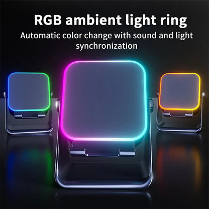 🎶📱 5-in-1 Wireless Induction Bluetooth Speaker with Adjustable Phone Stand