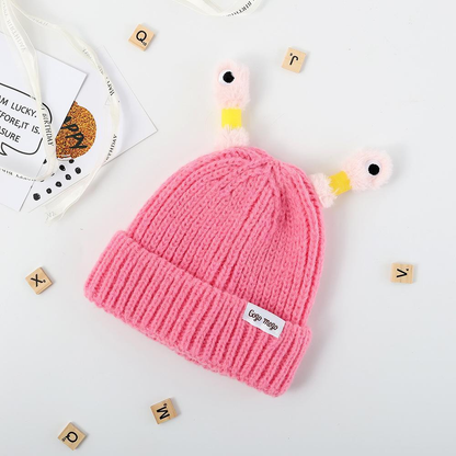 🔥Winter Parent-Child Cute Glowing Little Monster Knit Hat