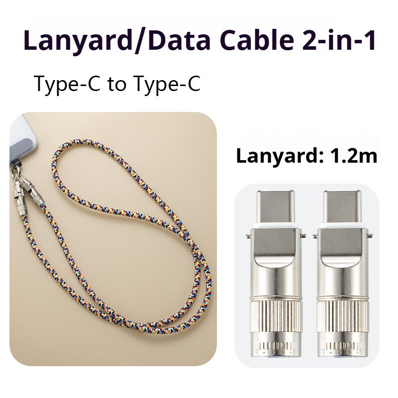 Mobile phone lanyard data cable