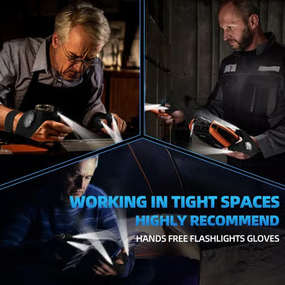 🔥🔥Hands-Free LED Half Finger Gloves