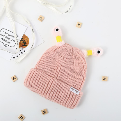 🔥Winter Parent-Child Cute Glowing Little Monster Knit Hat