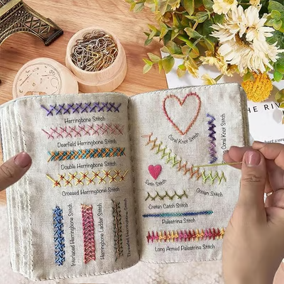 🔥🌈Beginner-Friendly💕 DIY Embroidery Stitch Book
