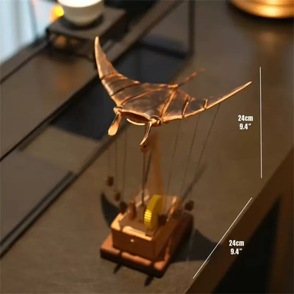 Artisan Wooden Manta Ray Automata