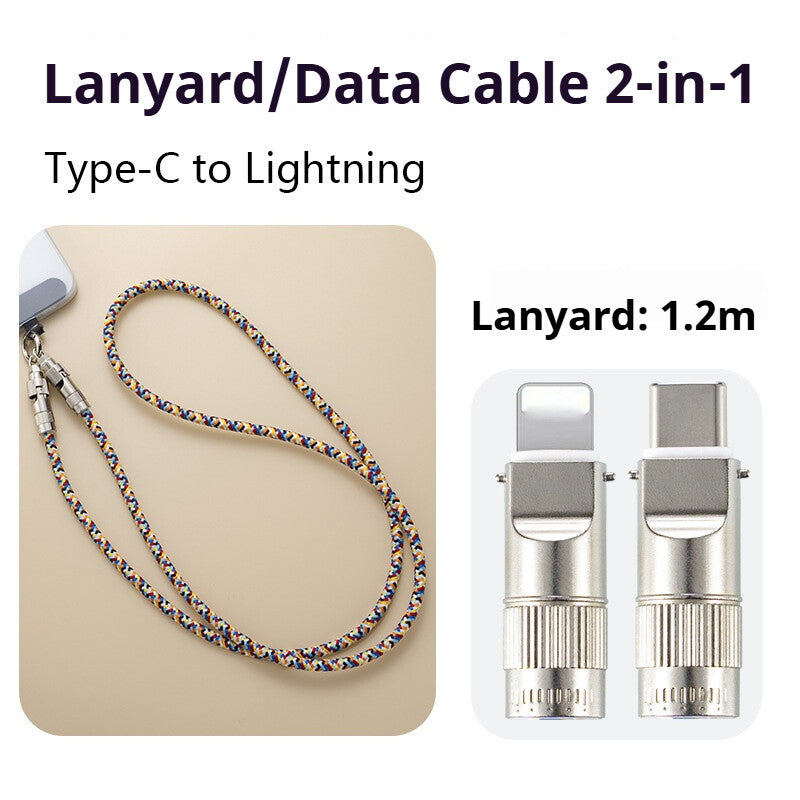 Mobile phone lanyard data cable