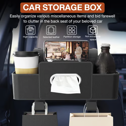 3-in-1 Car Backseat Organizer – Keep Your Ride Clean & Organized!