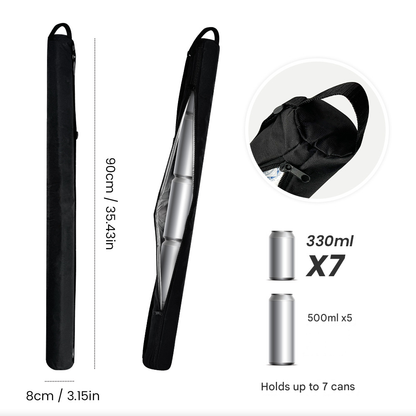 Outdoor 7-Can Coke Beer Insulated Picnic Bag, Golf Long Cooler Bag, and Wine Bag